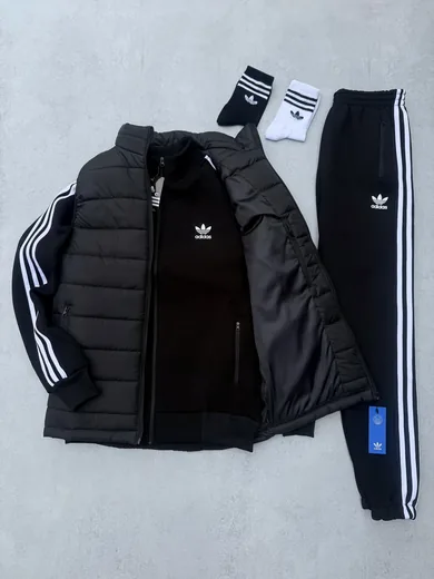 Набір Adidas Жилет кофта та штани чорний фото 2