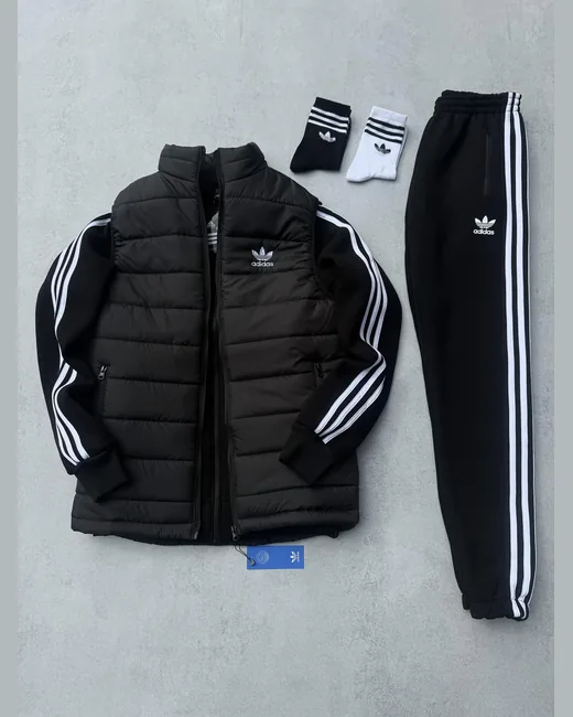 Набір Adidas Жилет кофта та штани чорний
