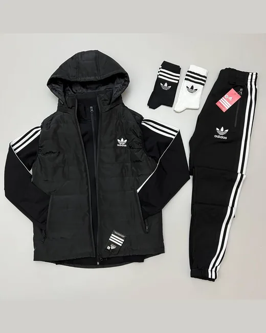 Набір Adidas Жилет кофта та штани чорний фото 4