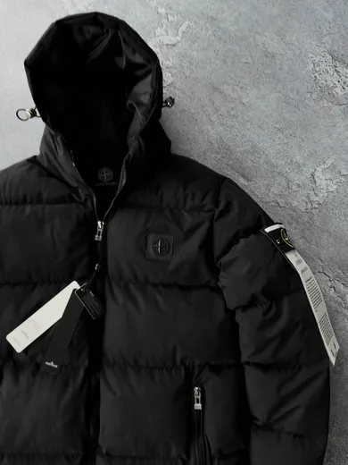 Куртка Stone Island чорна зима фото 2