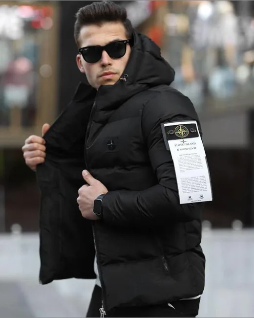 Куртка Stone Island чорна зима фото 12