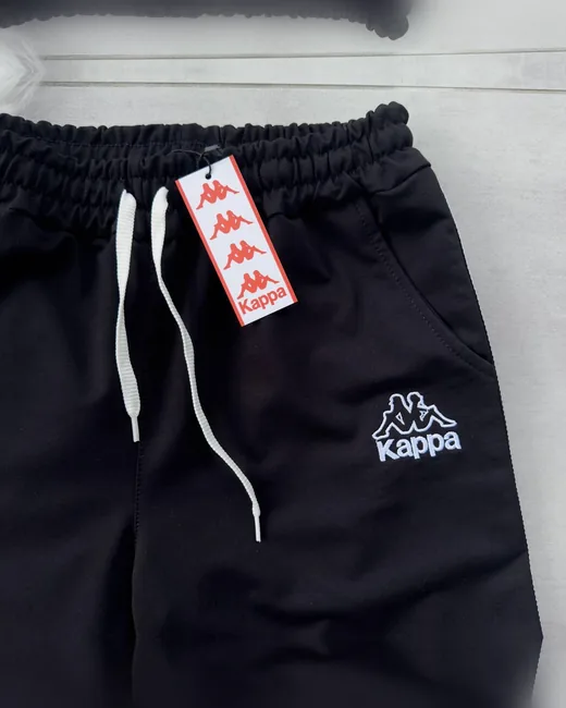 Набір Kappa футболка біла шорти кепка чорні фото 4