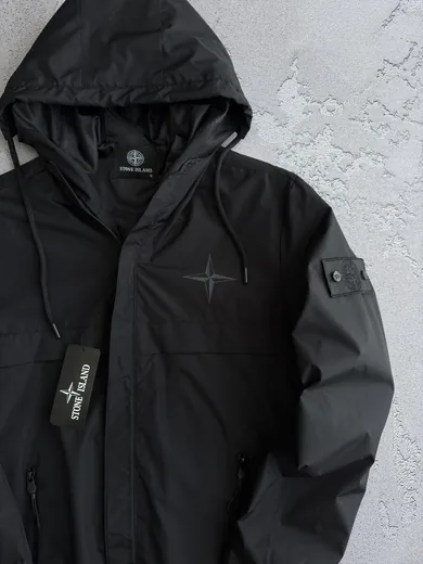 Вітрівка Stone Island чорна фото 3