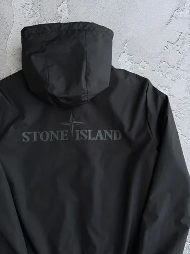 Вітрівка Stone Island чорна фото 4