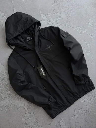 Вітрівка Stone Island чорна фото 6