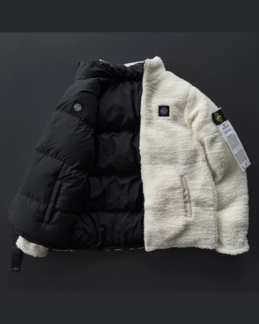 Двостороння куртка Stone Island чорно-біла