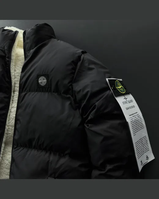 Двостороння куртка Stone Island чорно-біла фото 6