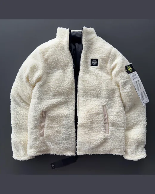 Двостороння куртка Stone Island чорно-біла фото 9