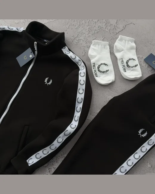 Набір Fred Perry зима кофта та штани чорні фото 11