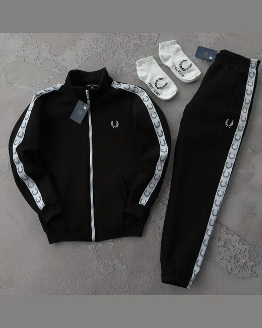 Набір Fred Perry зима кофта та штани чорні фото 10