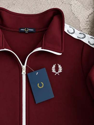 Набір Fred Perry зима кофта бордова та штани чорні фото 4