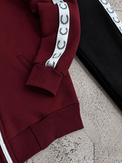 Набір Fred Perry зима кофта бордова та штани чорні фото 7