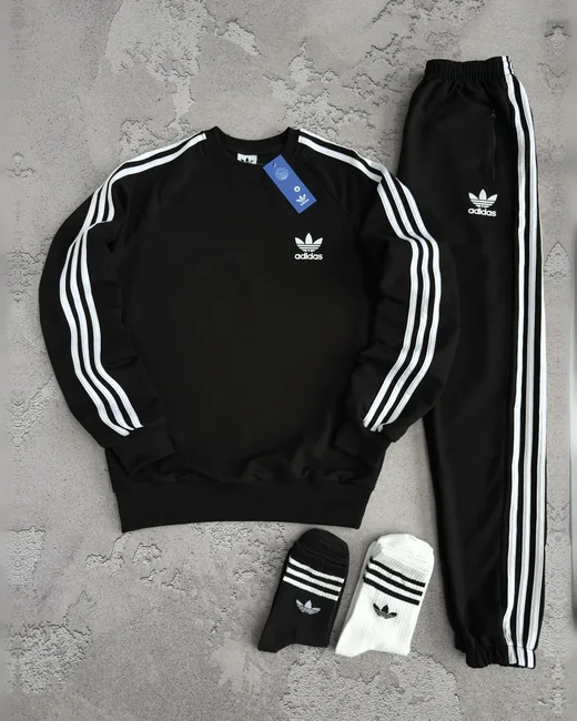 Набір Adidas світшот та штани чорний