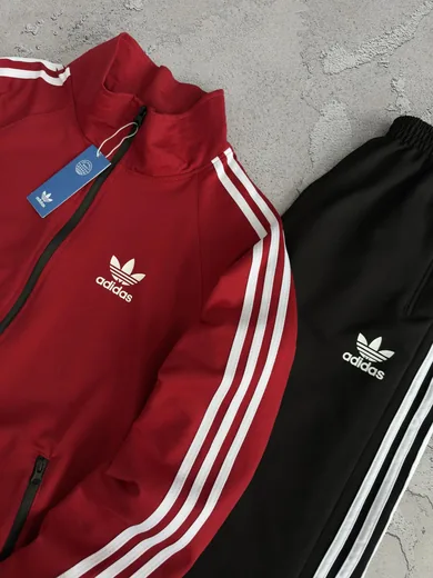 Набір Adidas кофта червона та штани чорні фото 5