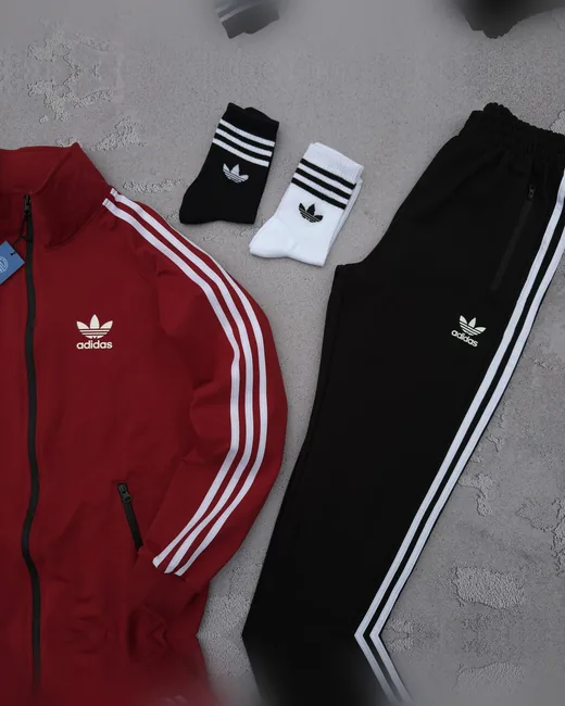 Набір Adidas кофта червона та штани чорні фото 7