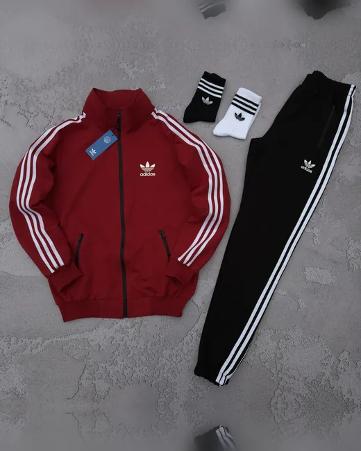 Набір Adidas кофта червона та штани чорні фото 6