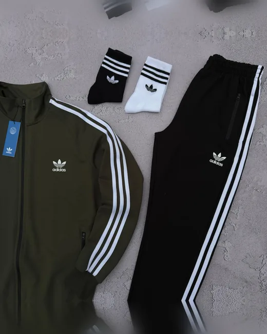 Набір Adidas кофта хакі та штани чорні фото 7
