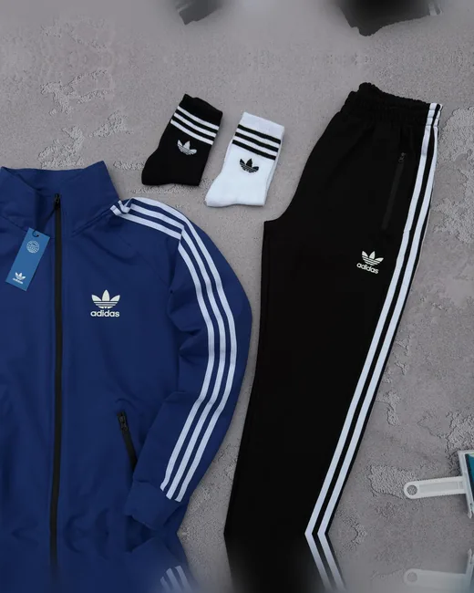 Набір Adidas кофта синя та штани чорні фото 8