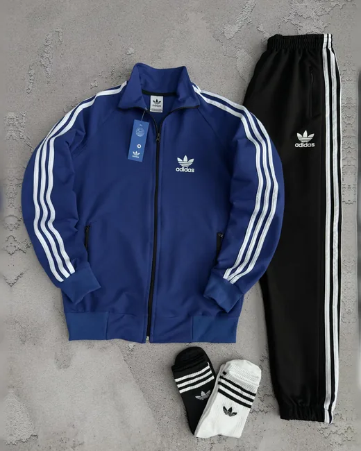 Набір Adidas кофта синя та штани чорні
