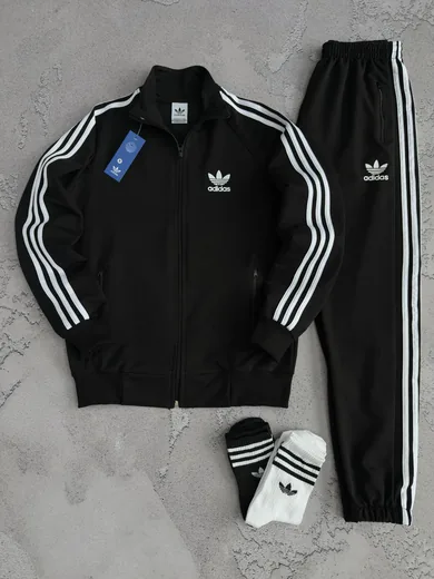Набір Adidas кофта та штани чорний фото 2