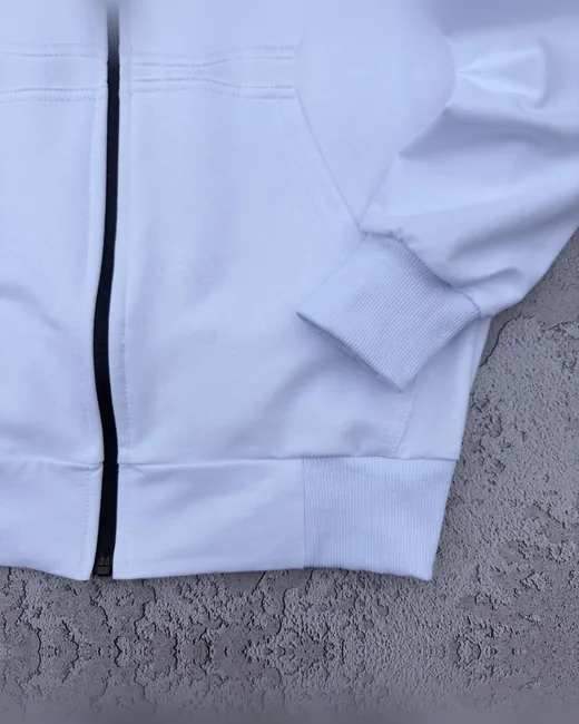 Набір Stone Island біло-чорний зіп-худі та штани фото 8