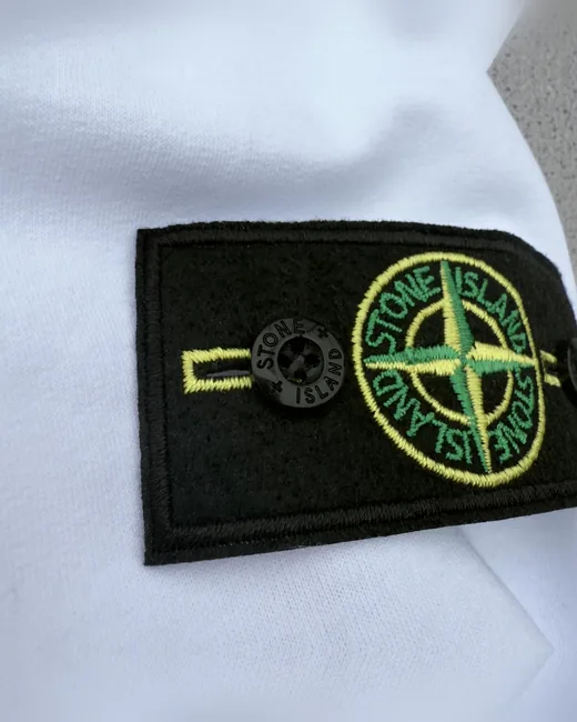 Набір Stone Island біло-чорний зіп-худі та штани фото 5