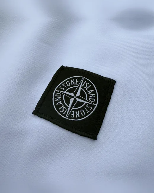 Набір Stone Island біло-чорний зіп-худі та штани фото 4