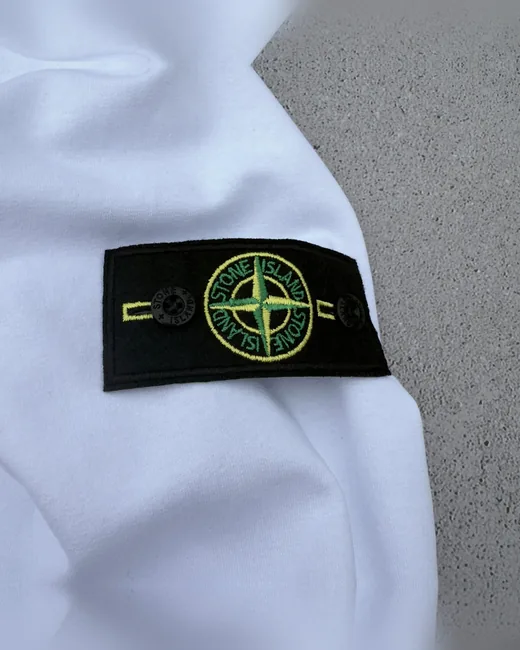Набір Stone Island біло-чорний зіп-худі та штани фото 6