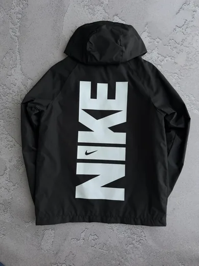Вітрівка Nike чорна принт — складова набору Набір Nike вітрівка кофта та штани з лампасами чорні