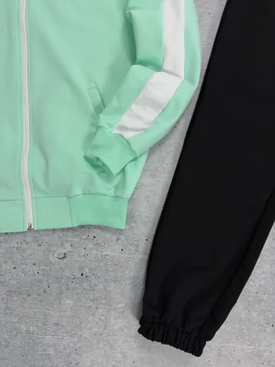 Набір Puma кофта та штани з лампасами м’ятного кольору фото 7