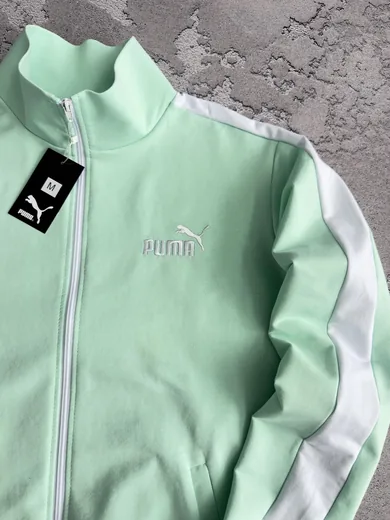 Набір Puma кофта та штани з лампасами м’ятного кольору фото 5