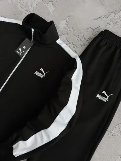 Набір Puma кофта та штани з лампасами чорний фото 2