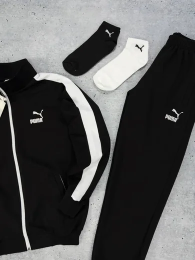 Набір Puma кофта та штани з лампасами чорний фото 8