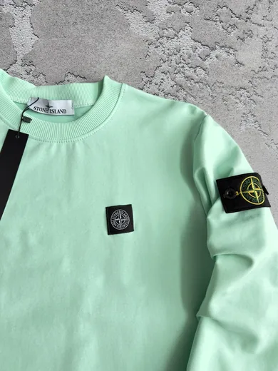 Набір Stone Island світшот м’ятний та штани чорні фото 6