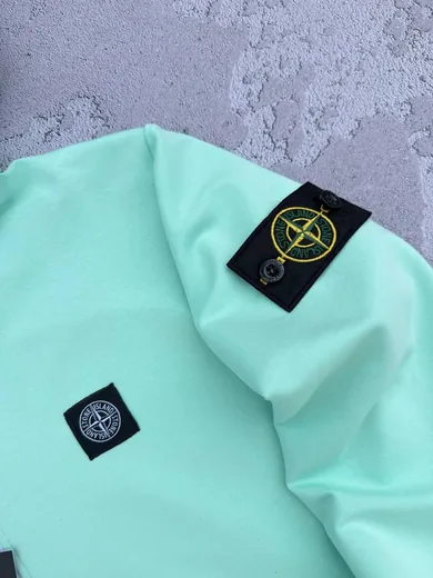 Набір Stone Island зіп-худі м’ятне та штани чорні фото 8