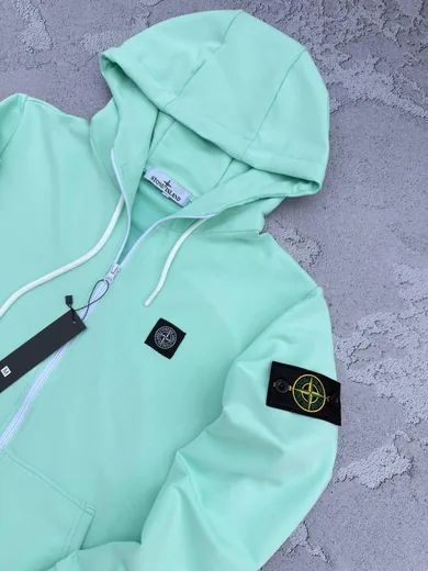 Набір Stone Island зіп-худі м’ятне та штани чорні фото 5