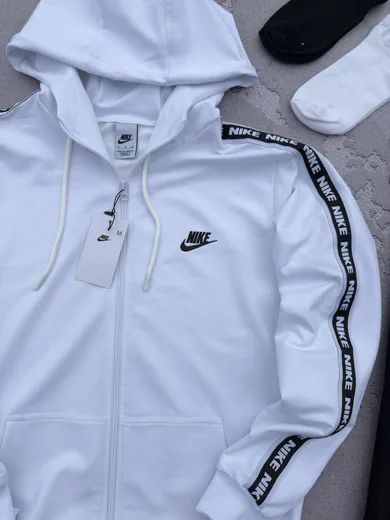 Зіп-худі Nike лампас біле фото 2