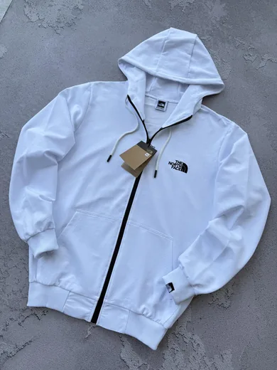 Зіп-худі The North Face біле — складова набору Набір The North Face вишивка зіп-худі білий штани чорні