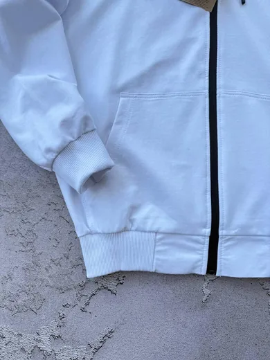 Набір The North Face вишивка зіп-худі білий штани чорні фото 4