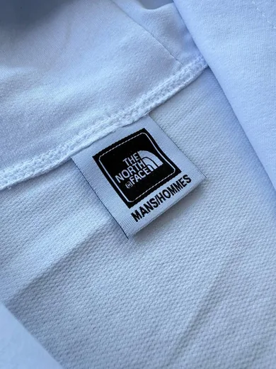 Набір The North Face вишивка зіп-худі білий штани чорні фото 5