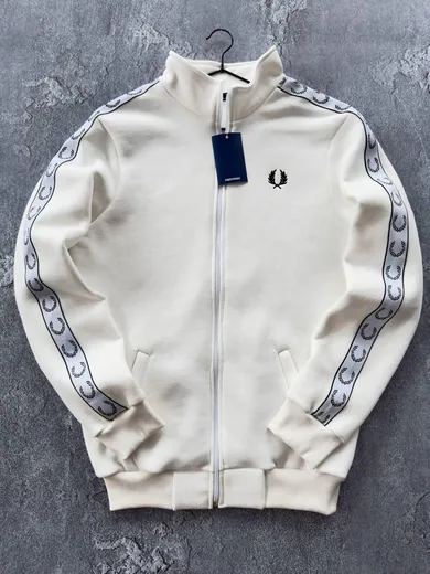 Кофта Fred Perry молочна — складова набору Набір Fred Perry зима кофта молочна та штани чорні