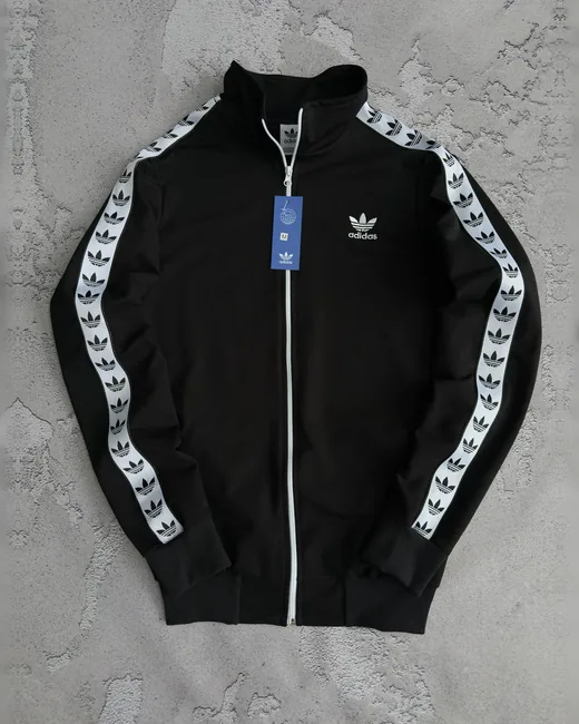 Кофта Adidas чорна з лампасами
