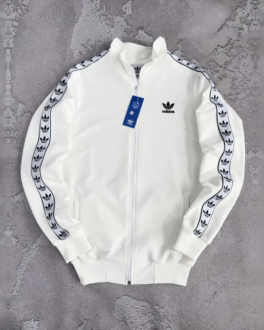 Кофта Adidas молочна з лампасами