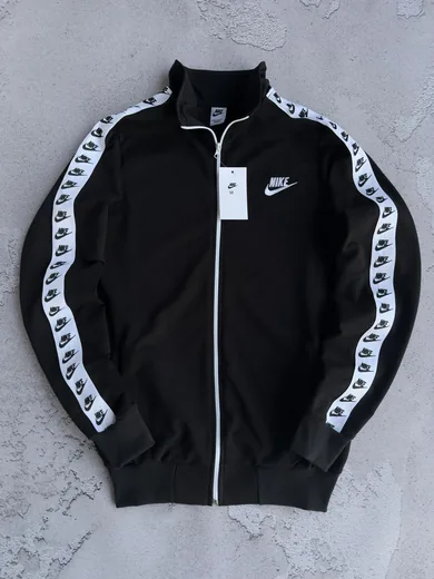 Кофта Nike чорна з лампасами — складова набору Набір Nike вітрівка біла кофта та штани з лампасами чорні