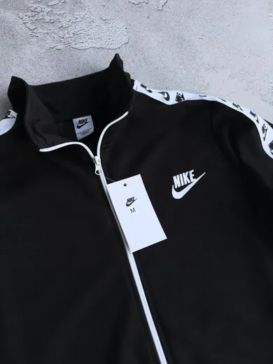 Кофта Nike чорна з лампасами — складова набору Набір Nike вітрівка біла кофта та штани з лампасами чорні