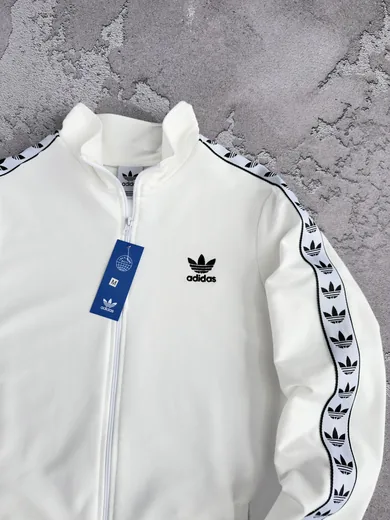Набір Adidas кофта та штани з лампасами молочний/чорний фото 5