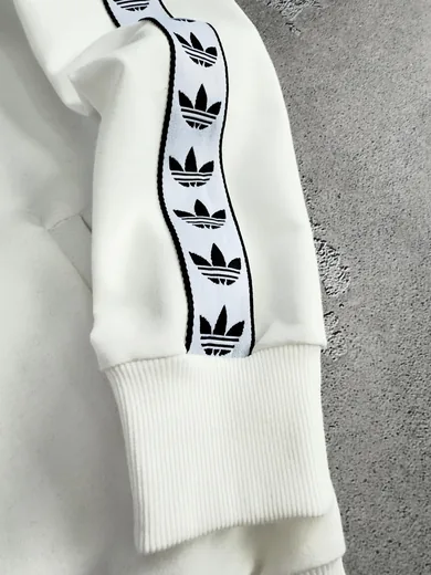 Набір Adidas кофта та штани з лампасами молочний/чорний фото 3