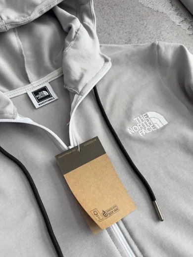 Костюм The North Face вишивка зіп-худі та штани сірий фото 4