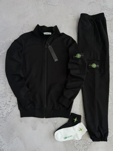 Набір Stone Island кофта та штани чорний фото 2