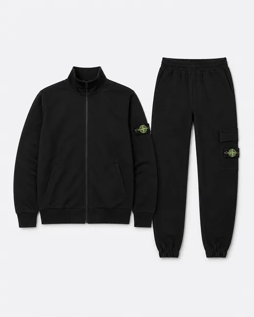Набір Stone Island кофта та штани чорний